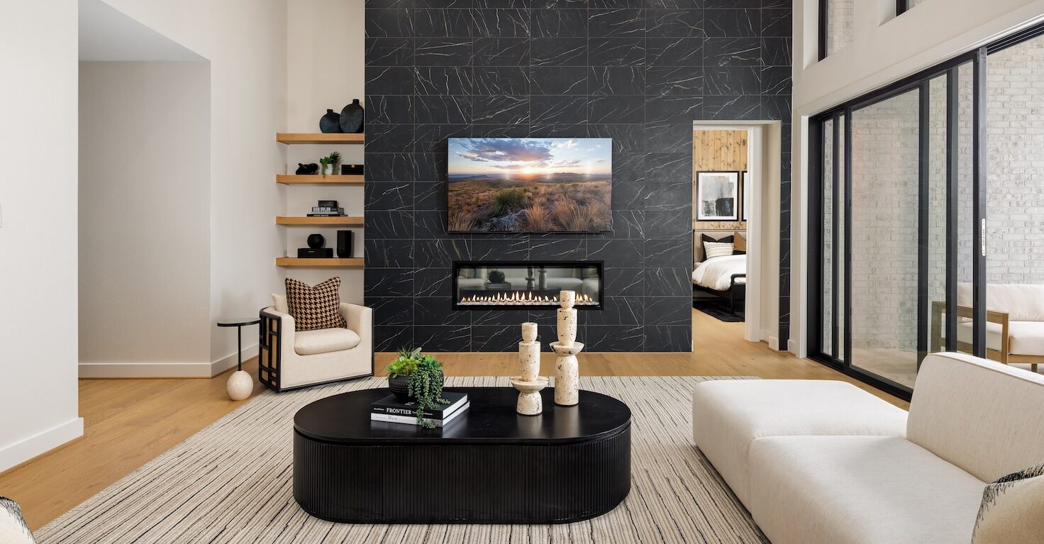 Modern accent wall installation